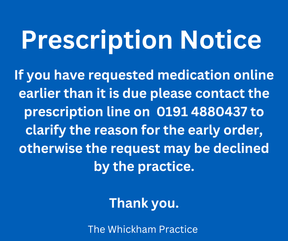 prescription notice - meds ordering